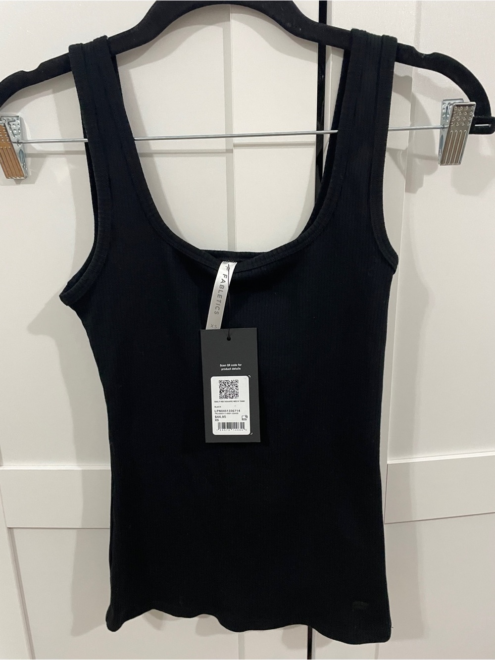 NWT Fabletics Black Ribbed Scoop Tank